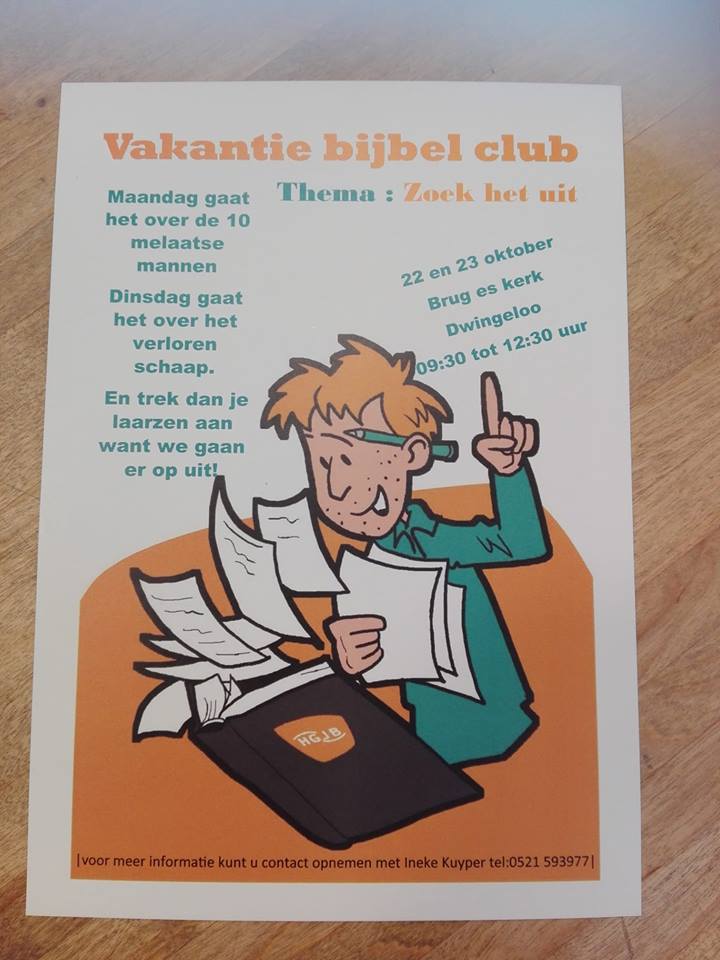 Vakantie bijbel club in de Bruges kerk in Dwingeloo